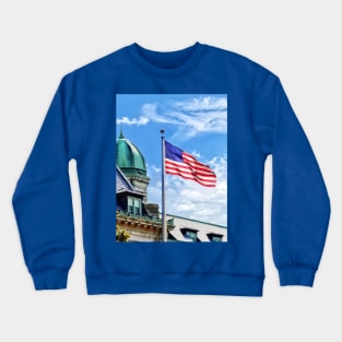 US Naval Academy - Flag Flying Over Tecumseh Court Crewneck Sweatshirt